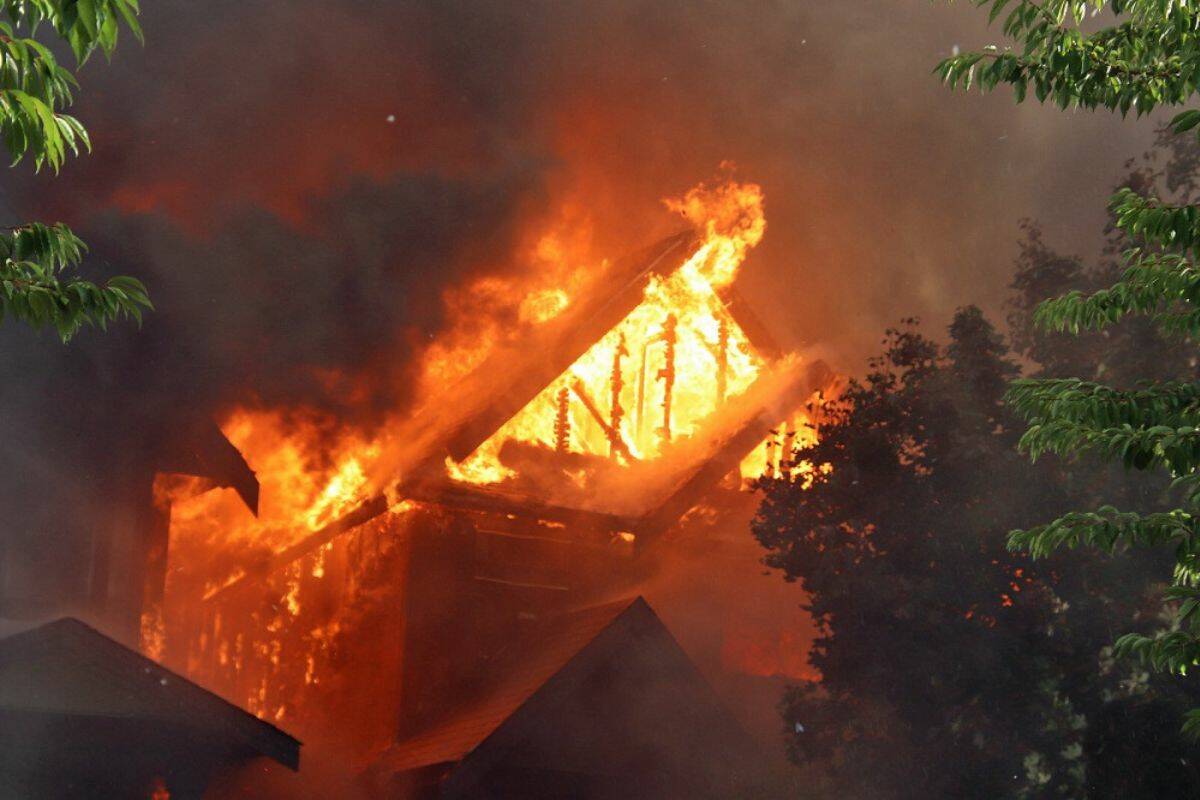 One of the homes in the fire was in the 19200 block of 73rd Avenue in Surrey. (Photo: Shane MacKichan)