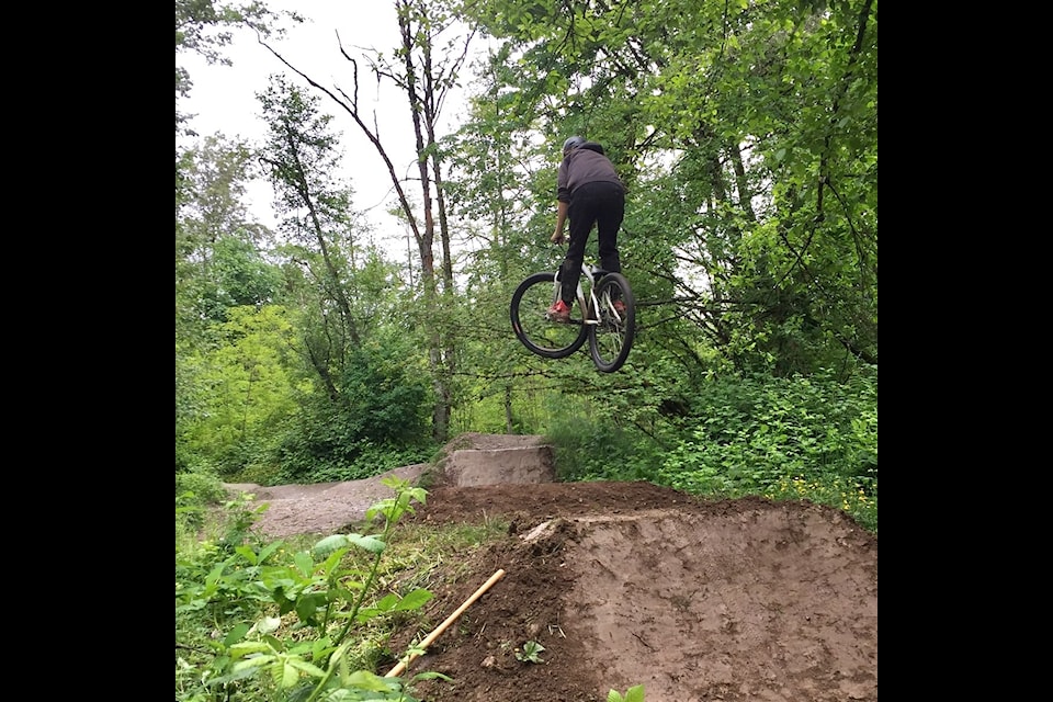 Biking at Invergarry Park in Guildford. 