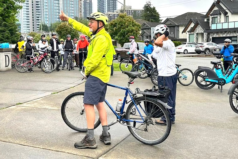 Cyclists at Rotary Club of Surrey's 2024 Bike Day event at Holland Park.