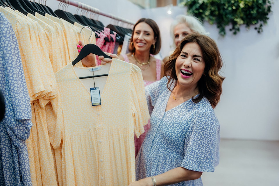 Canadian TV personality Jillian Harris at Guildford Town Centre in Surrey on Sunday, May 4, 2025, during a Smash + Tess-hosted Garden Party event. 