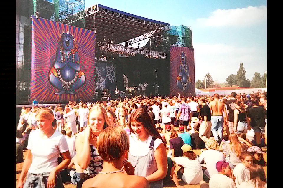 The stage at the 1994 Lollapalooza music festival in Cloverdale.