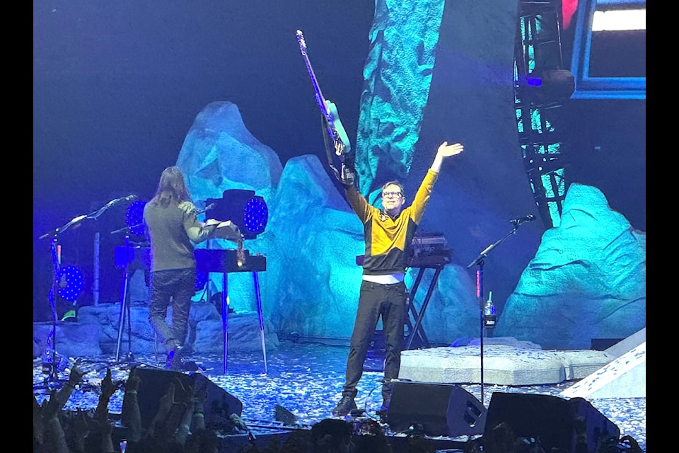 Weezer in concert at Rogers Arena in Vancouver on Friday, Oct. 4, 2024.