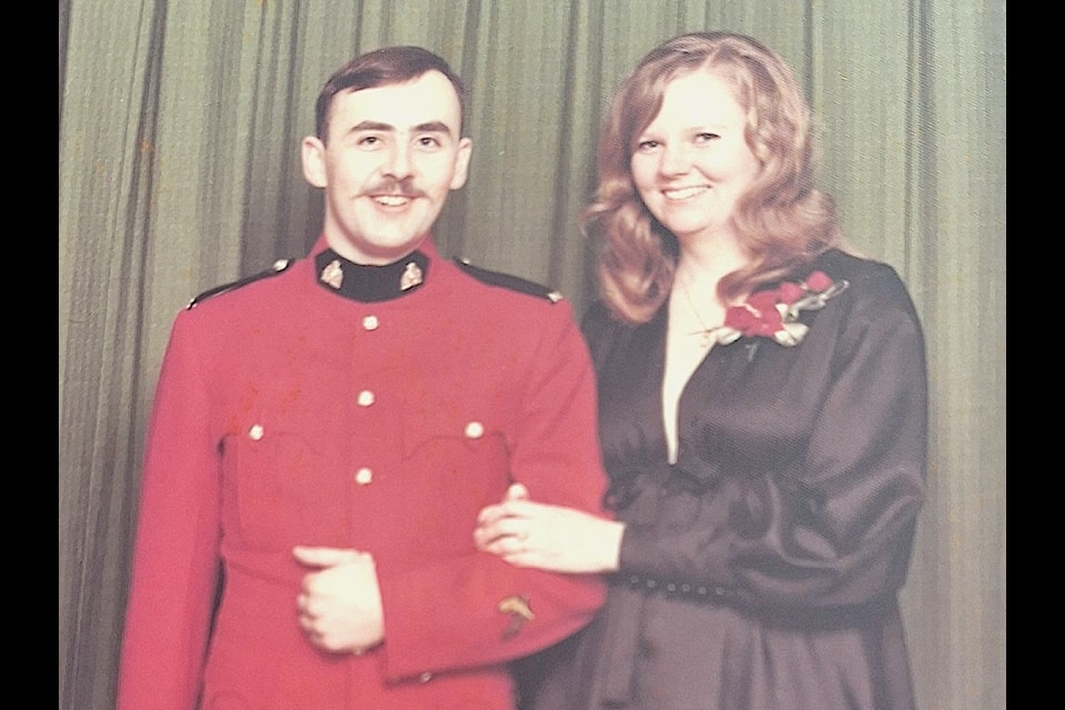 Roger Pierlet with future bride Debby McLachlan prior to Pierlet's death in Surrey in 1974 while working as an RCMP officer.