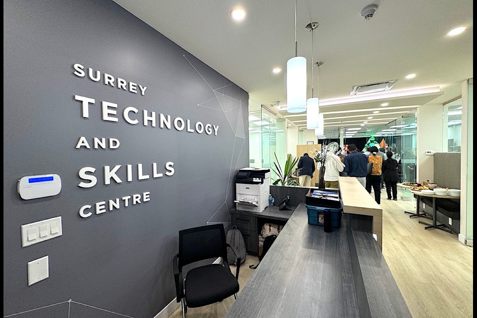 Entrance to the new Surrey Technology & Skills Centre on 137A Street, in the City Centre 2 building.