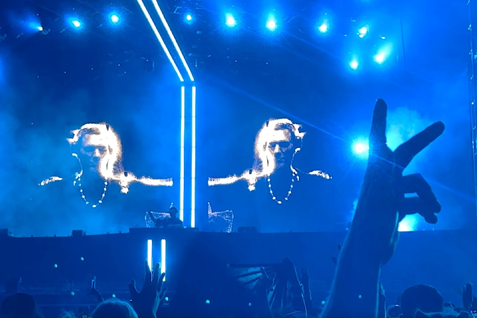 Tiesto performs at the 2025 FVDED in the Park music festival at Holland Park in Surrey, on July 4, 2025.