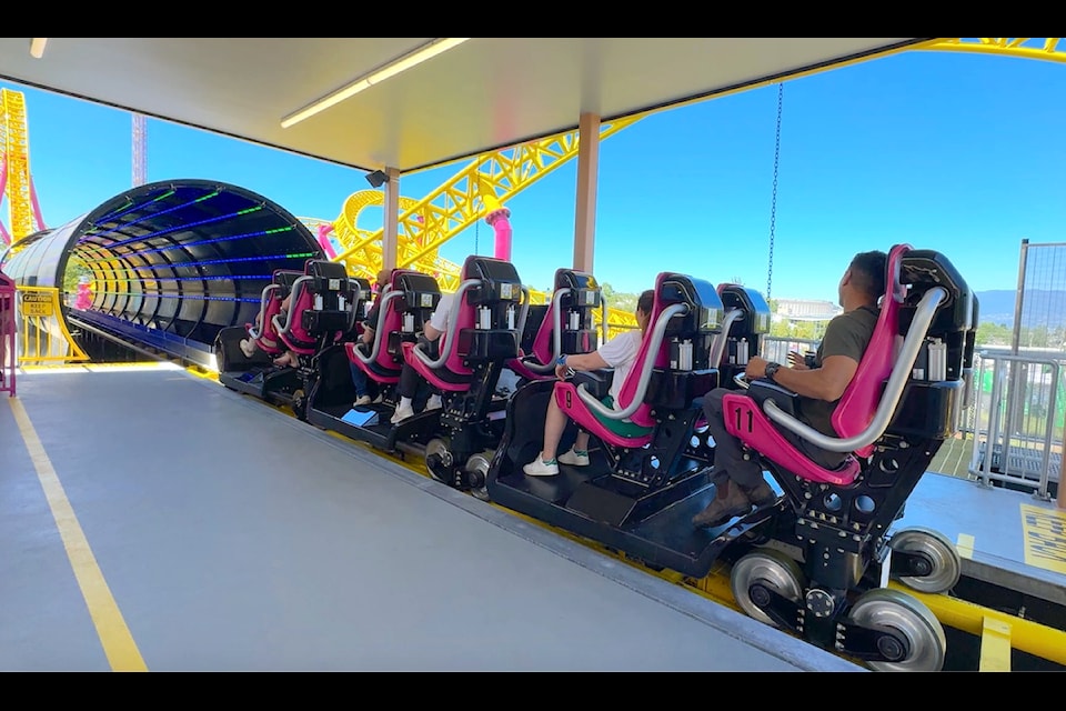 View of Playland's new ThunderVolt ride, open to the public starting Saturday, July 6.