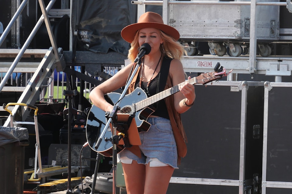 The Sylvan Lake Gulls Summer Send-off featured an extra performer in the VIP area Alecia Aichelle.  