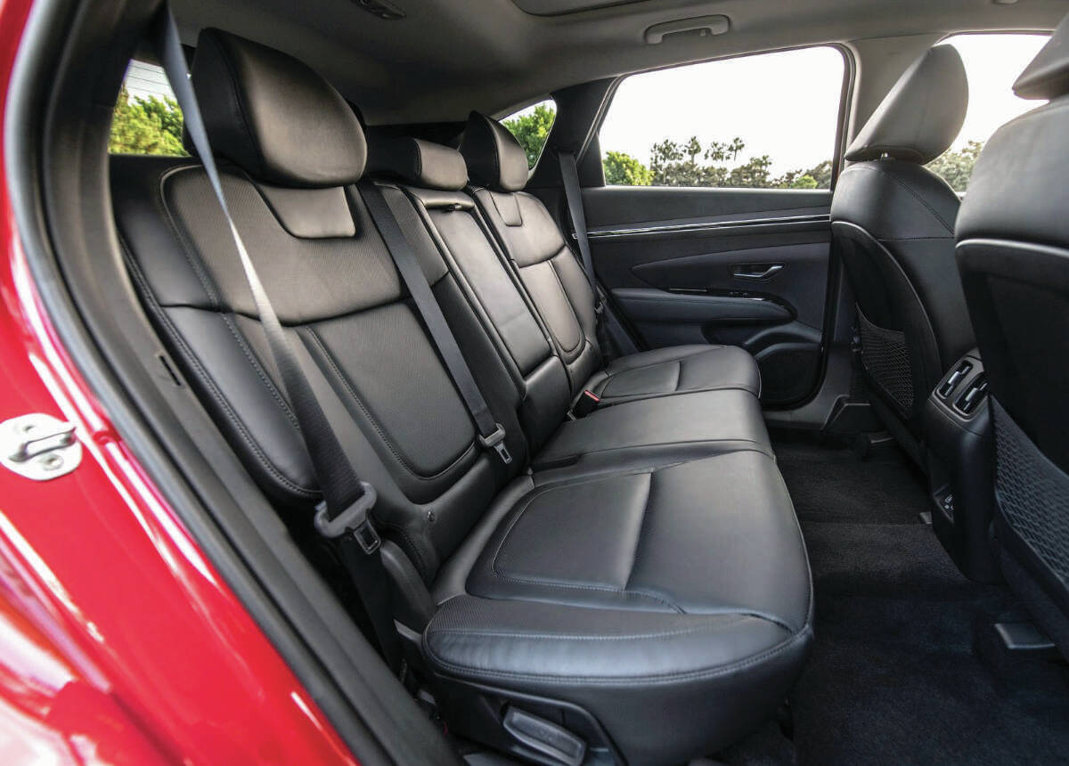Rear-seat room has never really been an issue for the Tucson, but the 2022 model has more of it, and more is always better. PHOTO: HYUNDAI