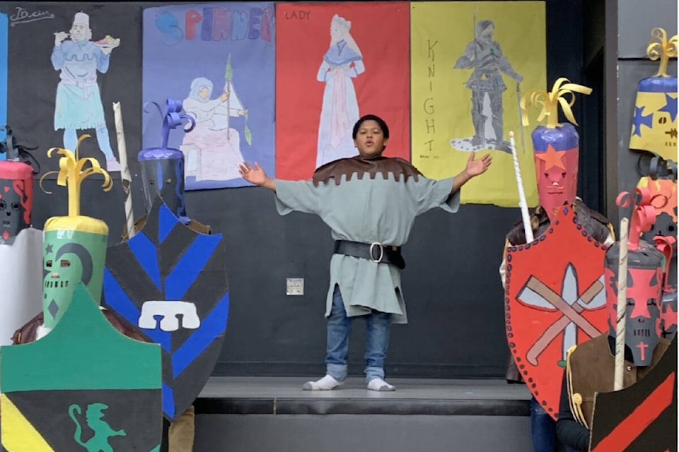 C.P. Blakely’s Grade 5 class participated in a Medieval Night on March 16. (photo provided by Regan Lynn)