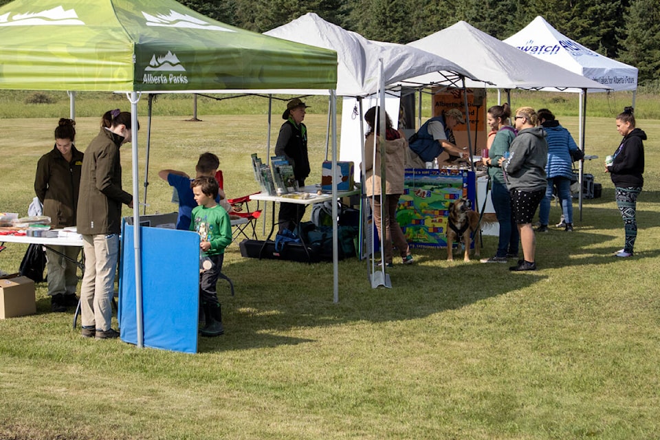 A number of educational tents were set up at the Watershed Festival, including Alberta Parks and the Diplomat Mine. (Kevin Sabo/Castor Advance)