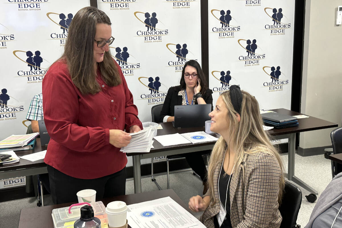 Fourteen new teachers were to Sylvan Lake during new teacher