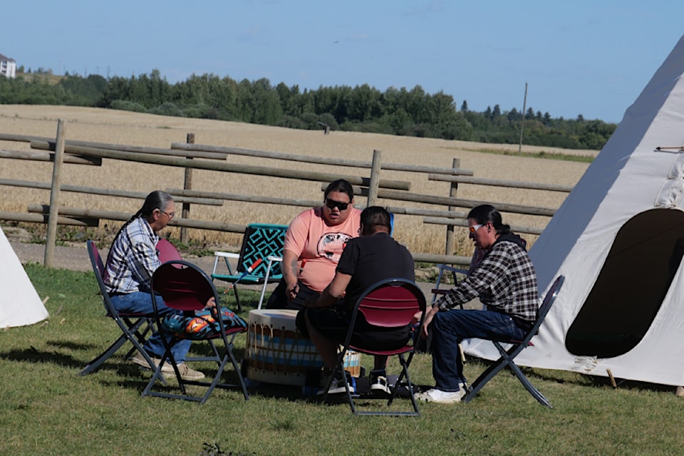Alberta Days celebrations on Aug. 31 in Sylvan Lake featured a Powwow showcase. During the showcase drummer group Soaring Hawk performed. 