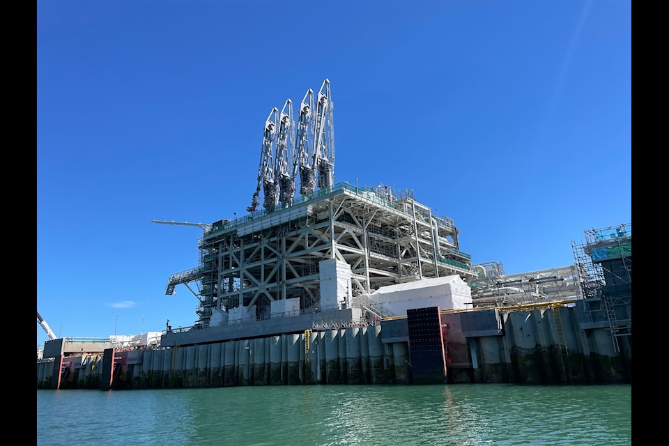 A close look at the LNG loading platform at the marine terminal on July 8 2024.
