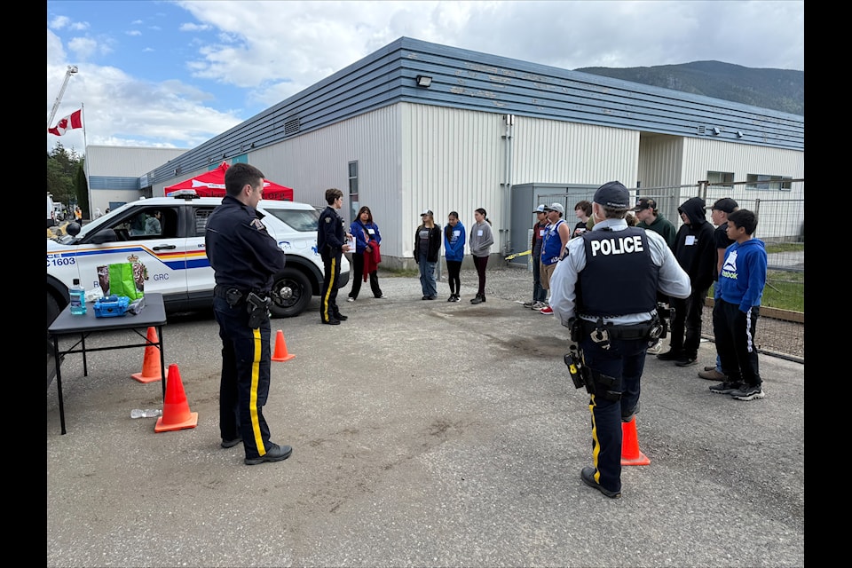 Terrace RCMP officers provided information on considering a career as a police officer to students at a May 29, careers day.