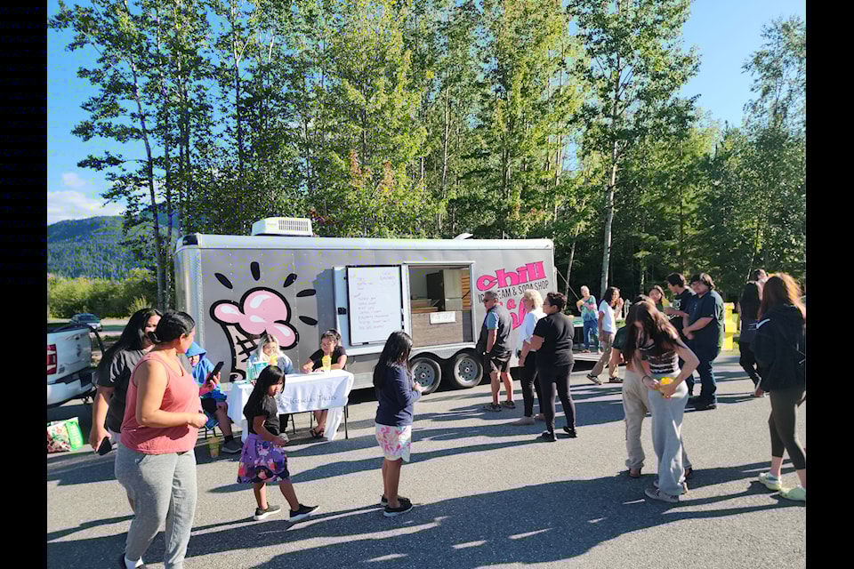 Kitselas members gather to discuss the treaty and enjoy a sweet treat at the Kitselas Fire Hall in Gitaus.