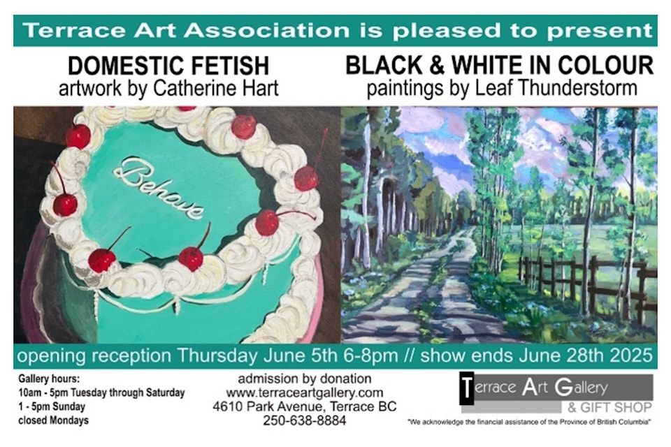 "Domestic Fetish" and "Black and White in Colour" are the two new exhibitions coming to the Terrace Art Gallery from June 5-28, 2025.