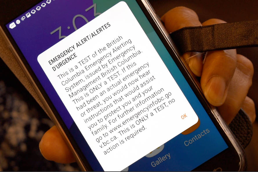 B.C. to run another test of emergency alert system for cell phones