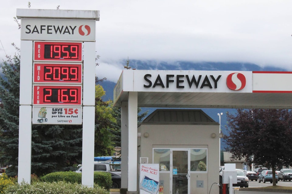 Gas prices at Safeway Thursday morning, Aug. 4. (Staff/Terrace Standard)