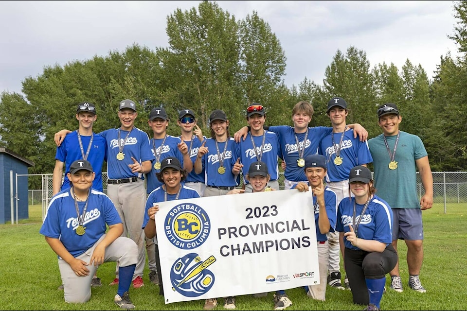 The U15 softball team from Terrace won gold at the provincial finals this year. Skeena Valley Meats was a sponsor. (Contributed photo)