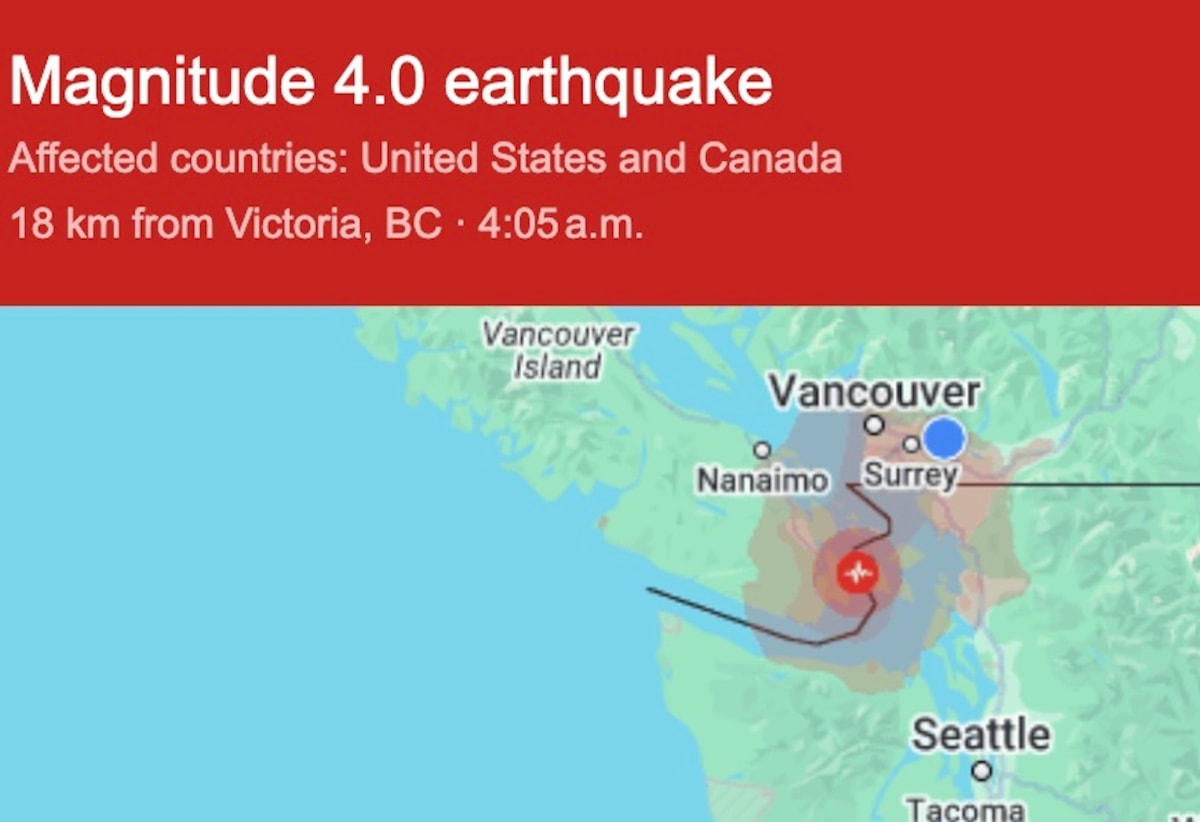 Earthquake today langley Earthquake today langley