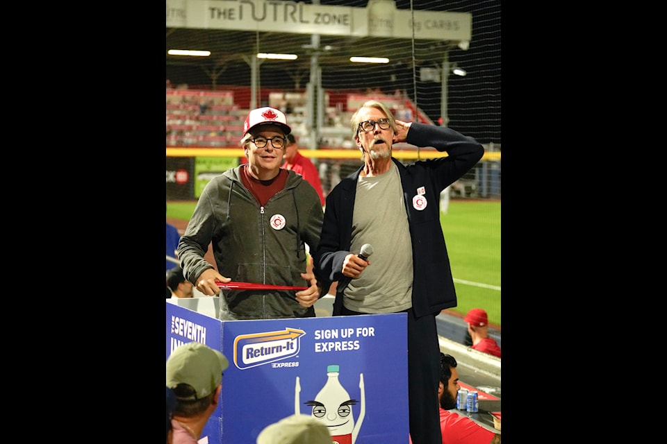 Matthew Broderick and Alan Ruck, two of the stars from the 1986 classic Ferris Bueller's Day Off, were at the Vancouver Canadians' game at Nat Bailey Stadium on Saturday (Aug. 23) and led the crowd in singing "Take Me Out to the Ballgame."