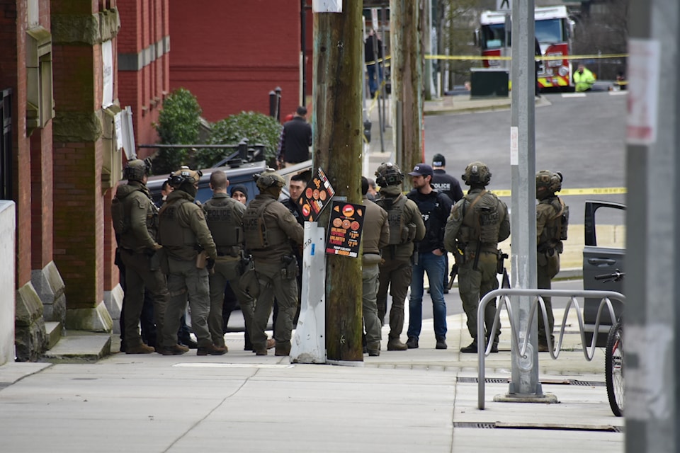 An incident at the courthouse in New Westminster, B.C., sparked several road closures and evacuation orders by police on Tuesday, Jan 7, 2025. 
