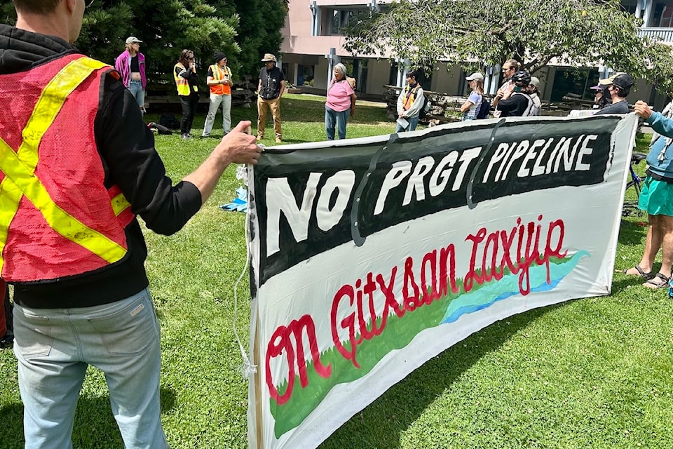 Protesters in Victoria gearing up to send a newly built tiny home north to be used by a Gitxsan woman making a stand against the Prince Rupert Gas Transmission line.