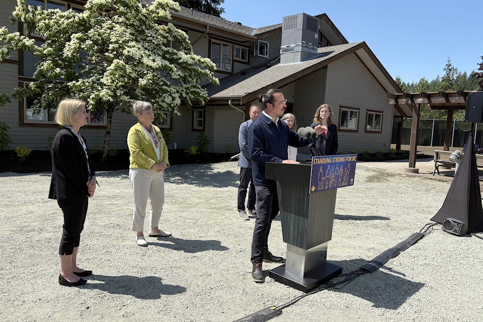 Dr. Daniel Vigo, a psychiatrist and public health specialist, speaks inside the gates of the Alouette Correctional Centre for Women. The building is now  second dedicated involuntary care facility.