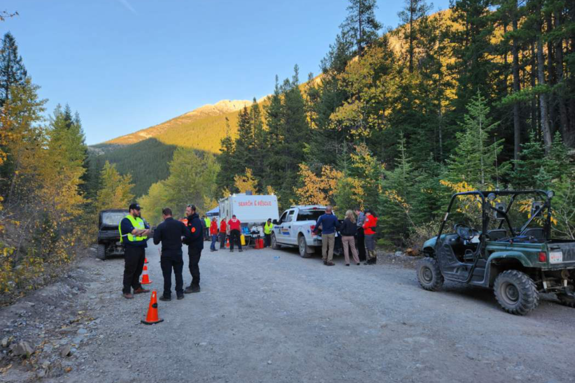 Search efforts continue Thursday, Sept. 25, 2025 for missing boy, six-year-old Darius Macdougall near Crowsnest Pass near the B.C.-Alberta border.