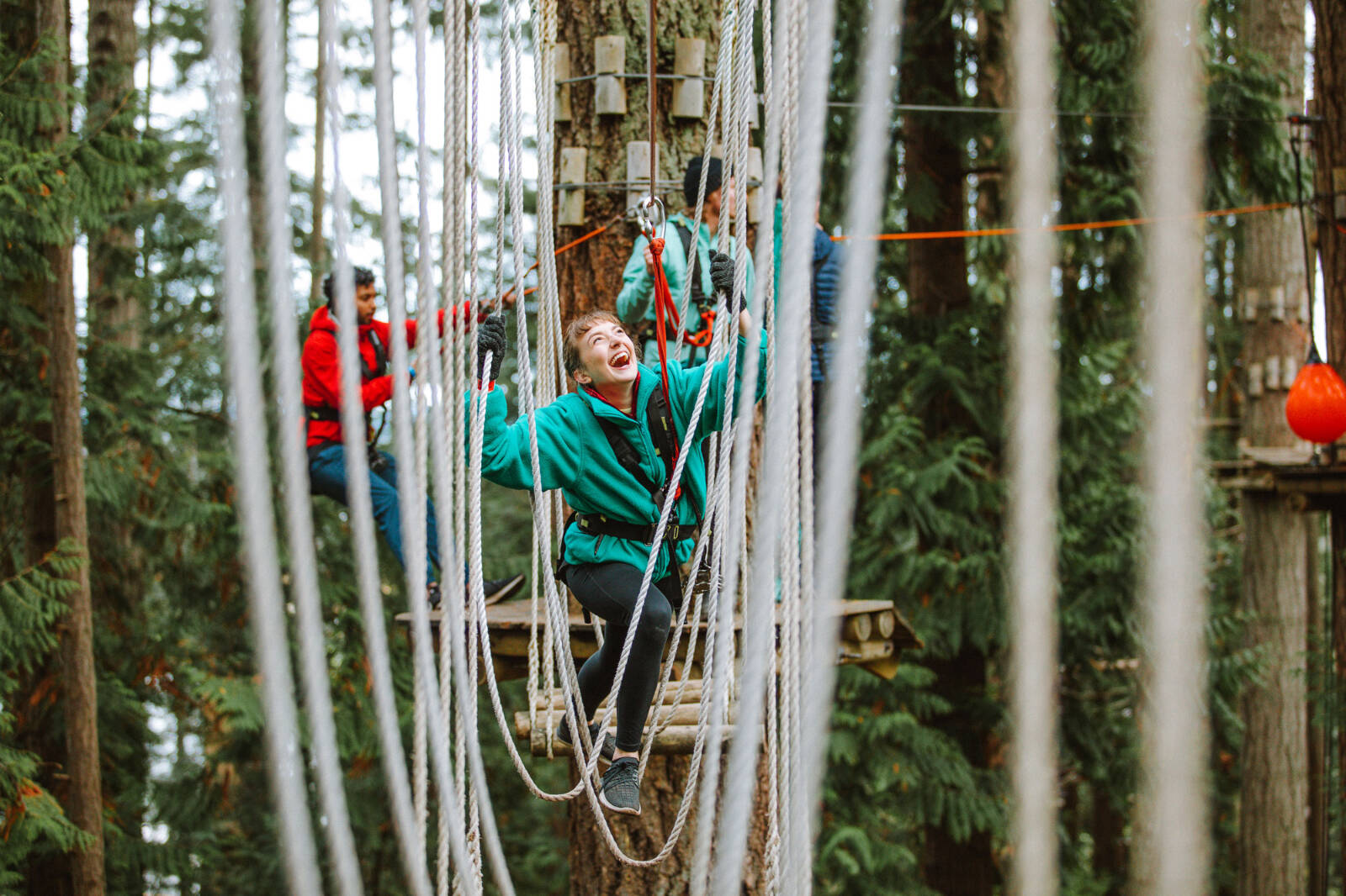 Navigate obstacles of increasing height and difficulty on WildPlays Adventure Courses. Photo courtesy WildPlay