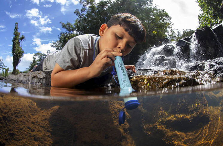 Drink safely from any fresh water stream or lake with this sterilizing straw. Photo courtesy Amazon.ca