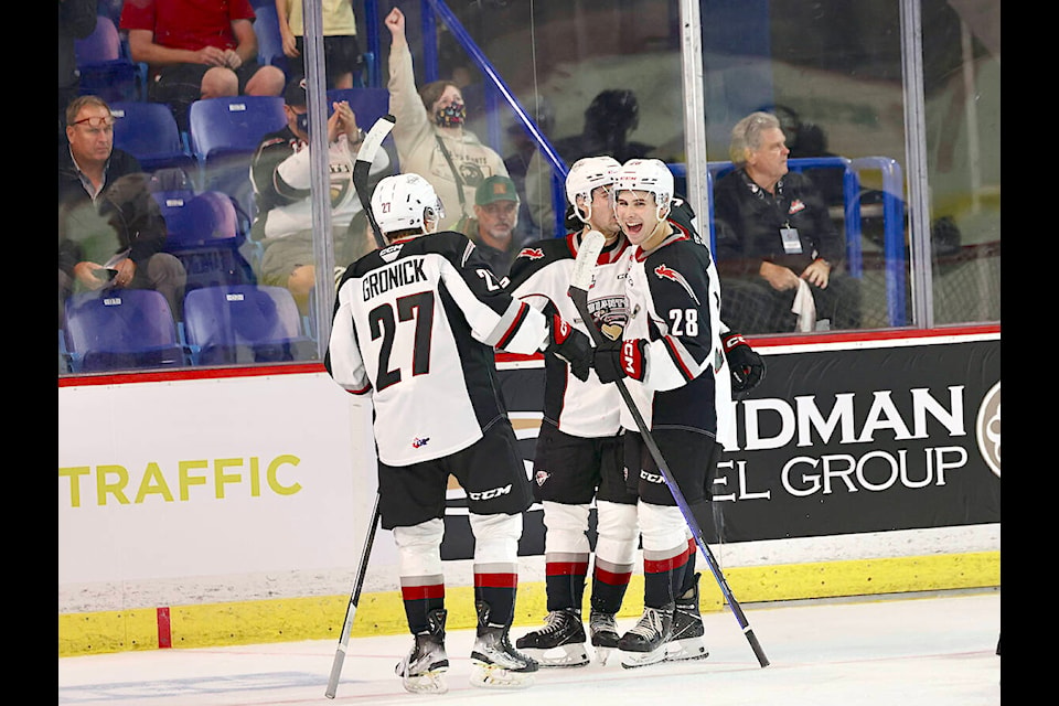 Vancouver Giants downed Victoria Royals 4-1 at Langley Events Centre Friday, Sept. 22, to open their regular season. (Rob Wilton/Special to Langley Advance Times)