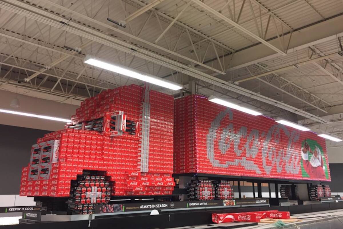 The largest of Eric Falkenbergs displays is a semi-truck that used 5,000 boxes. (Instagram/Eric Falkenberg)