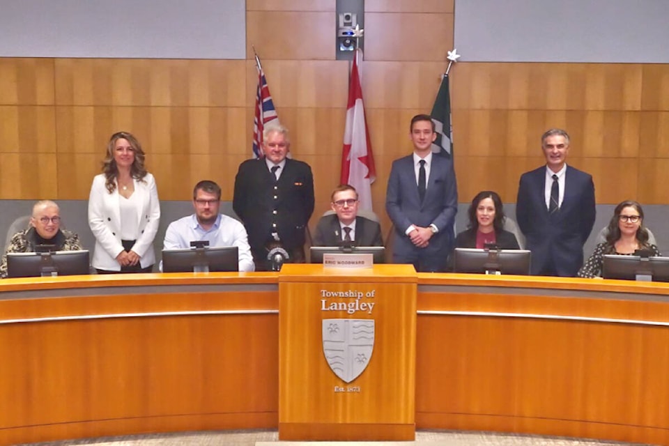 91ԭ Township council is (left to right) Coun. Kim Richter, Coun. Margaret Kunst, Coun. Rob Rindt, Coun. Tim Ballie, Mayor Eric Woodward, Coun. Michael Pratt, Coun. Barb Martens, Coun. Steve Ferguson,  Coun. Misty vanPopta. (Township website)