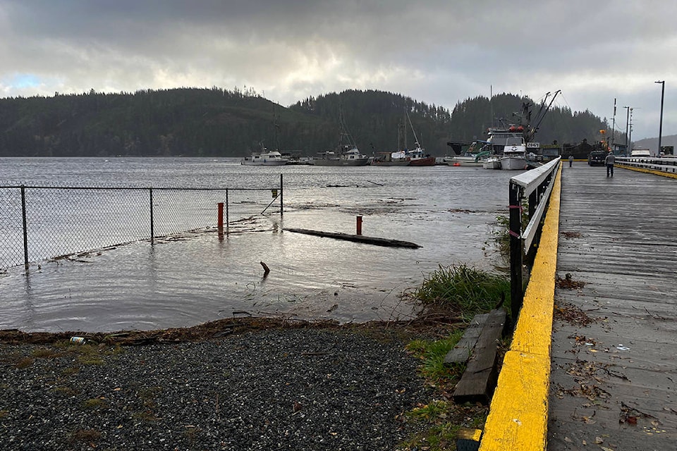 This fence wasn’t built for water, but try telling that to a king tide that tangled with a rainstorm on Nov. 17. (Zoe Ducklow photo)