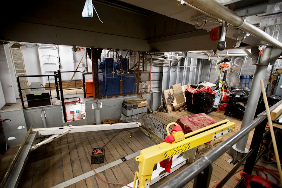 The cargo hold of CCGS Sir Wilfred Grenfell is seen during a tour as part of the inaugural Coast Guard Day June 11. (Justin Samanski-Langille/News Staff)