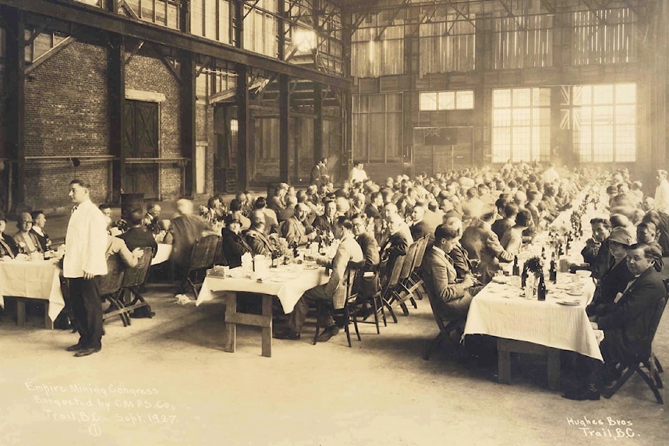This remarkable Hughes Brothers photo takes us back to Sept. 12, 1927, when the Consolidated Mining & Smelting Company of Canada Ltd. hosted the second Empire Mining Congress in Trail. 