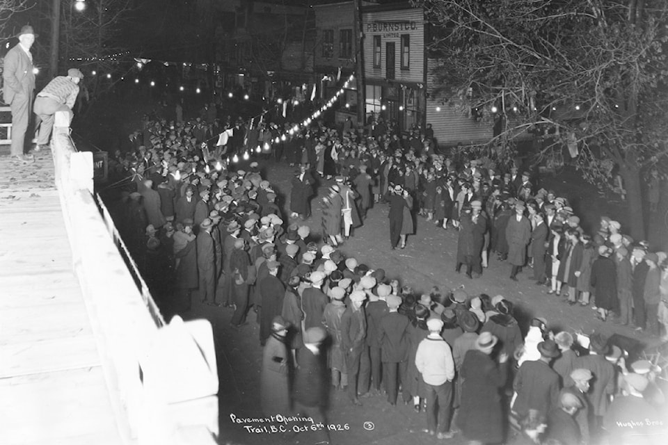 In October 1926, Trail citizens gathered to celebrate the completion of a progressive infrastructure project. 