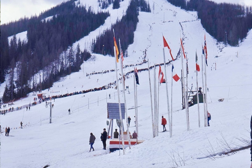 This image shows Red Mountain’s historic World Cup, a hometown triumph, circa 1968. Photo preserved by the Rossland Museum Discovery Centre and digitized courtesy the Columbia Basin Institute of Regional History. 