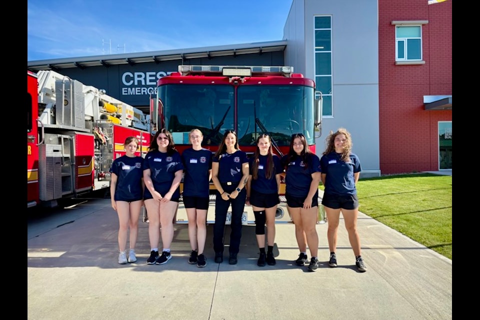 Ava Prough, Ainsley Zeiler, Kaleigh Purchase, Calli Martin, Payton Robbins, and Lucy Leroux attended Kootenay Ignite, alongside instructor Carlene Pines (middle).