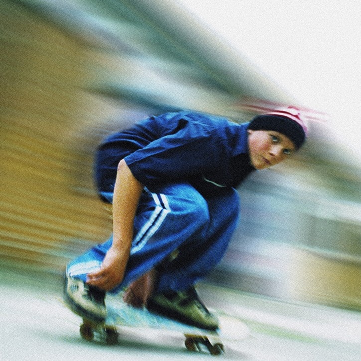 Teen on a skateboard
