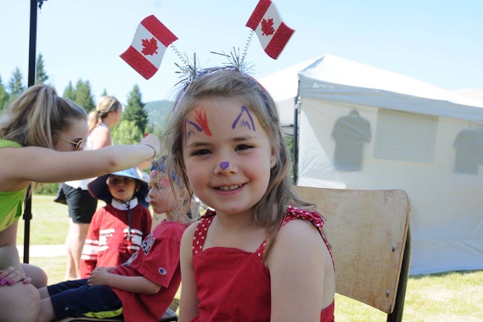 Matilda Thompson was red white and patriotic for Canada Day.