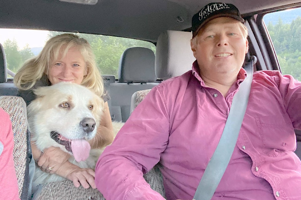 Jasper was reunited with his owners Mary and Brent Hummel. Photo: Steve Smith