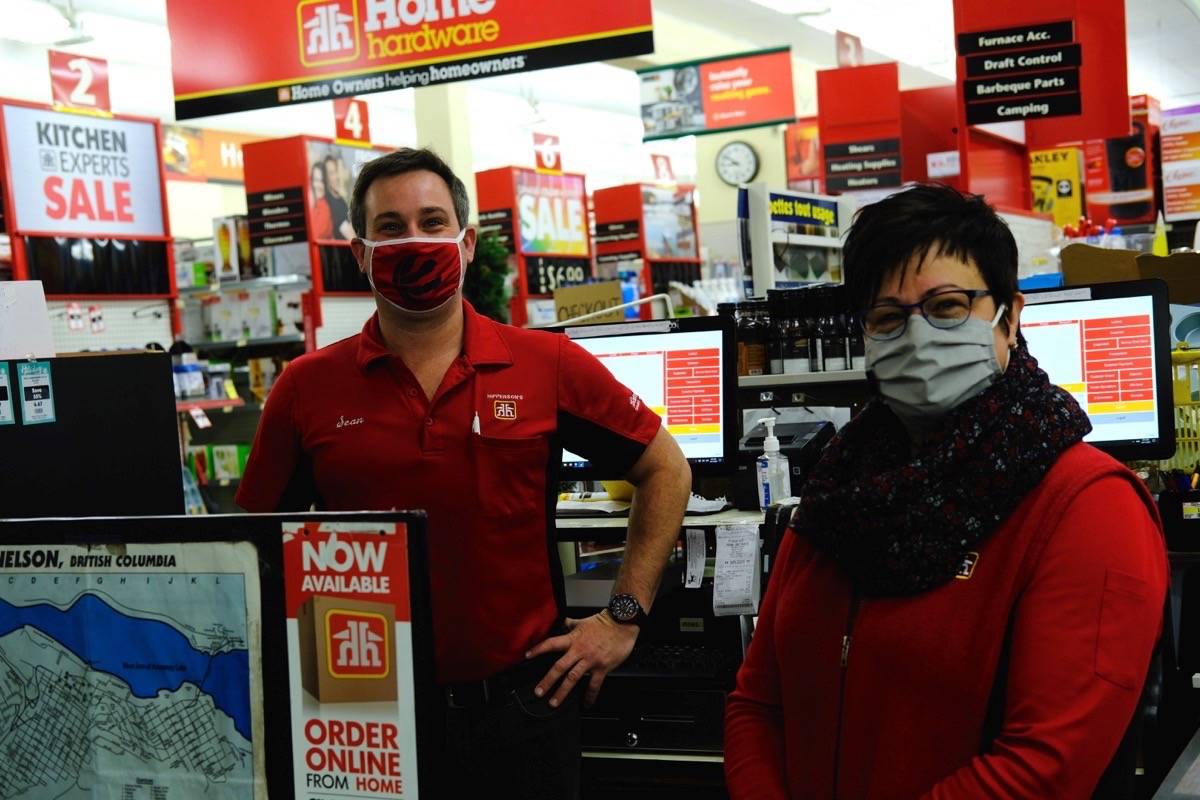 Manager Sean Dooley and employee Leanne Marsh at Hippersons Hardware in Nelson. Photo: Bill Metcalfe