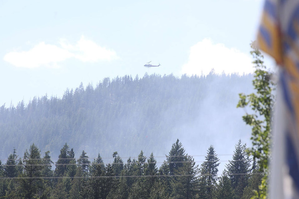 Fire crews working on Merry Creek wildfire in Castlegar on July 2, 2021. (Jennifer Small/Contributed to Castlegar News)