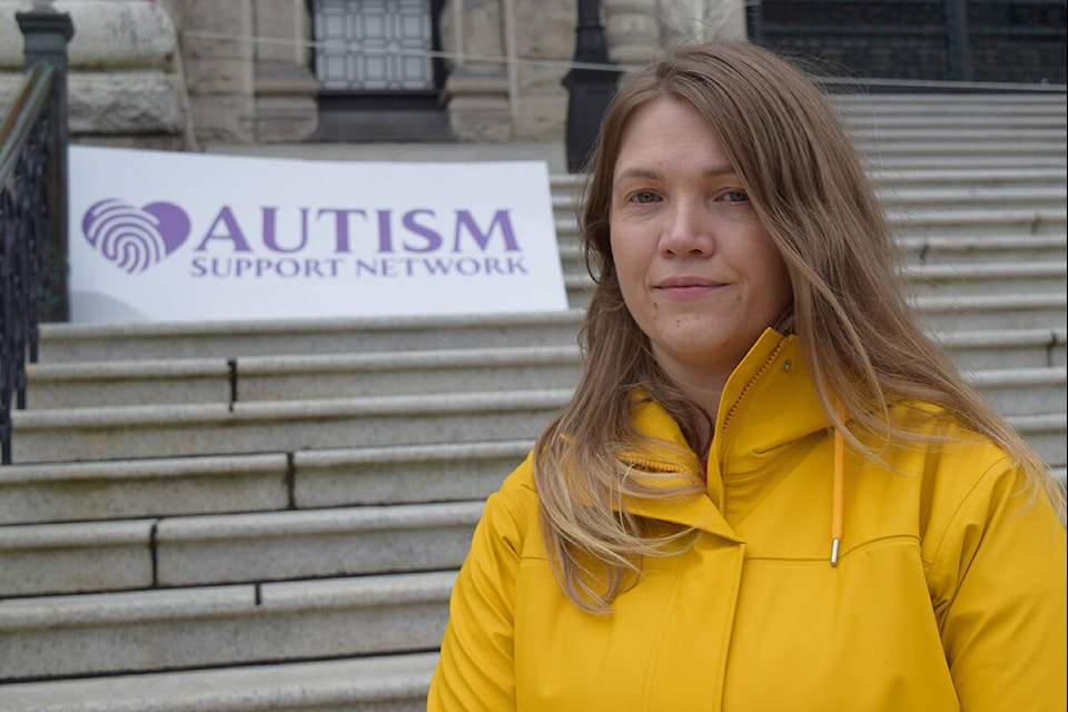 Jaclyn Spittle, a parent of a child with autism, said the province’s decision to move to a hub model of care would “rip away” the supports that have made her son self-reliant. (Kiernan Green/News Staff)