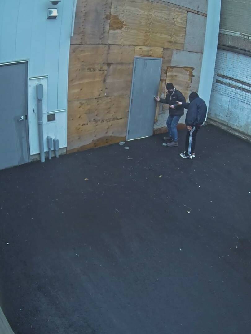 Image of two suspects in May 7 Bay Avenue break and enter.