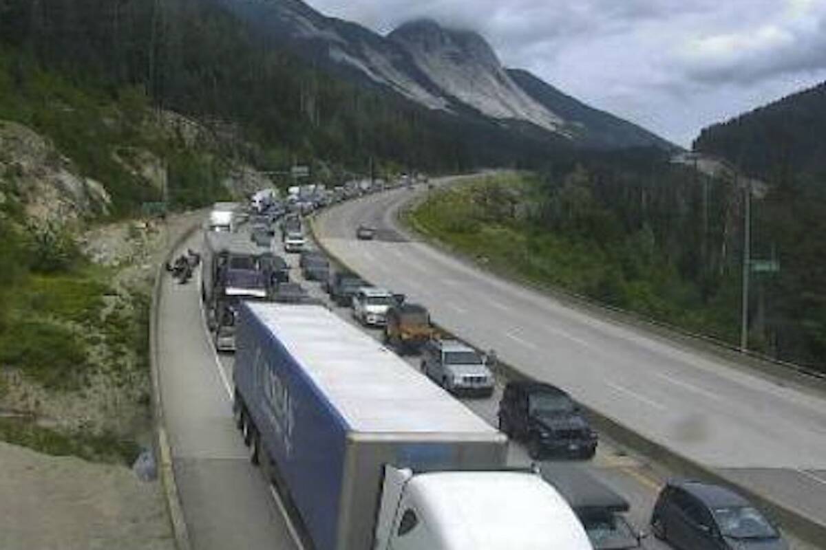 Hwy 5, Great Bear Snowshed looking north. (DriveBC)