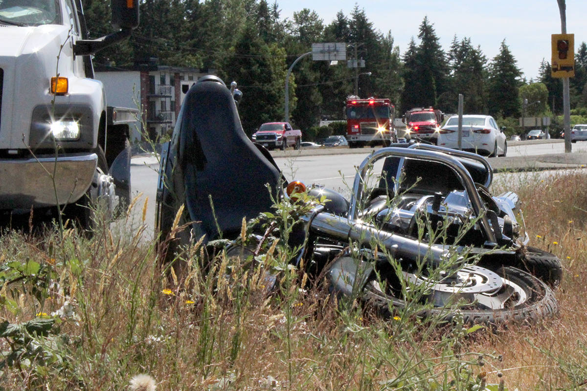 Motorcyclist injured in crash on Nanaimo’s old Island Highway