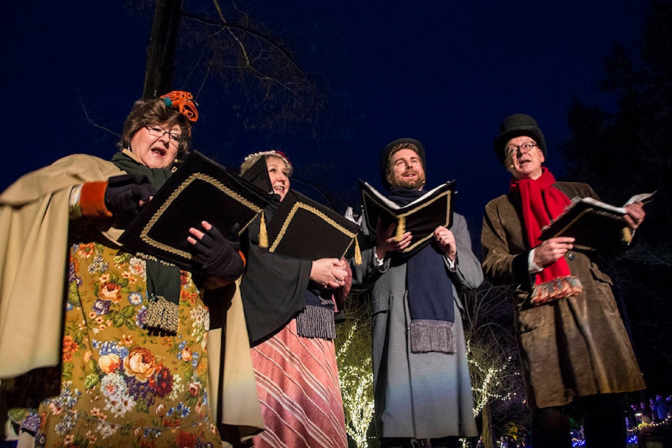 Tradtional carollers offer up Christmas classics at the Butchart Gardens from 5 p.m. to 9 p.m. during the Magic of Christmas. (Nina Grossman/News Staff)